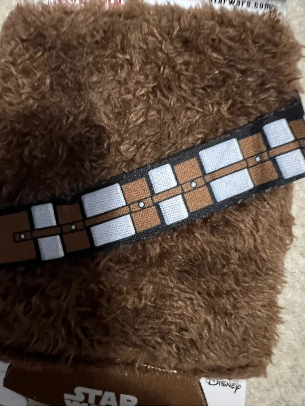 Star Wars Chewbacca Fuzzy Brown Kids Can Cooler with Belt Detail